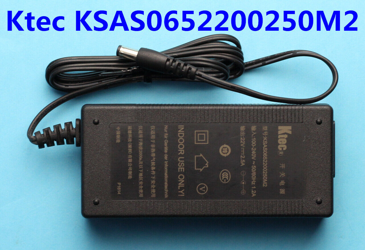 AC Adapter Ktec KSAS0652200250M2 22V 2.5A Power Supply Cord MPN: Does Not Apply Compatible Model: KSAS0652200250M2 AC Adapter Ktec KSAS0652200250M2 22V 2.5A Power Supply Cord MPN: Does Not Apply Compatible Model: KSAS0652200250M2