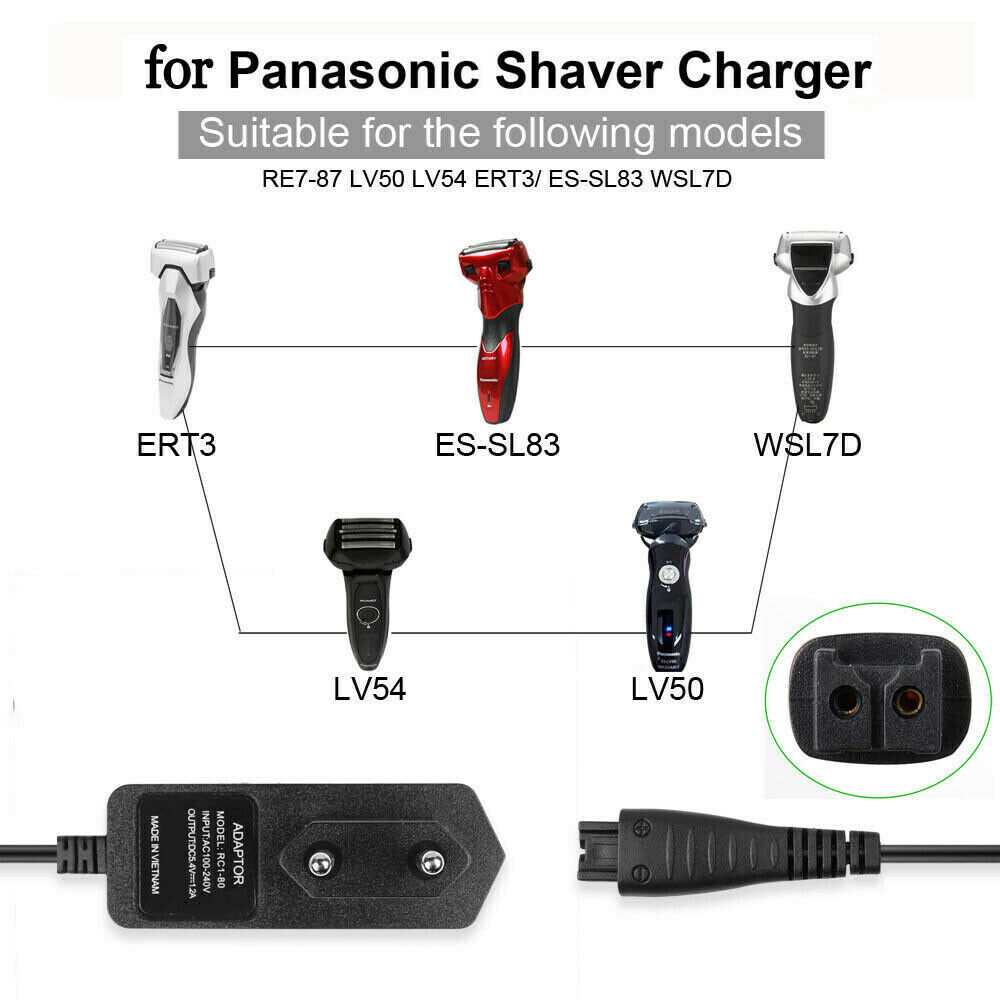 EU Power Adapter for Panasonic RE7 Series Electric Shaver RE7-87 RE7-42 RE7-51 Product Description 4.8V replacement sha EU Power Adapter for Panasonic RE7 Series Electric Shaver RE7-87 RE7-42 RE7-51 Product Description 4.8V replacement sha