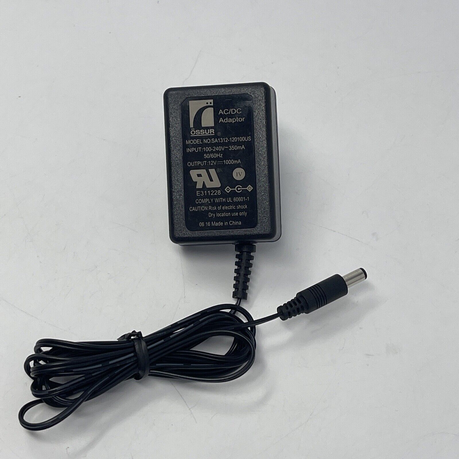Ossur AC Adapter Power Supply SA1312-120100US 12V 1000mA Össur Charger Cable Brand: Ossur Type: AC/DC Adapter Conn Ossur AC Adapter Power Supply SA1312-120100US 12V 1000mA Össur Charger Cable Brand: Ossur Type: AC/DC Adapter Conn