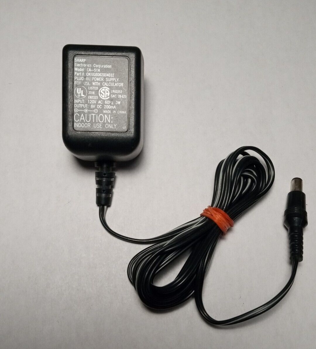 SHARP EA-51A AC Power Supply Adapter 6V DC 200mA (Tested) Brand: Sharp Type: AC/DC Adapter Features: Powered Cabl SHARP EA-51A AC Power Supply Adapter 6V DC 200mA (Tested) Brand: Sharp Type: AC/DC Adapter Features: Powered Cabl